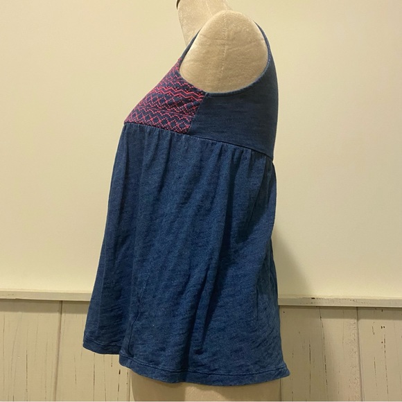 Cherokee Girls 10-12 Large Sleeveless Blue Pink Buttoned Tee - Picture 7 of 12